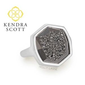 Davis Silver Cocktail Ring In Platinum Drusy